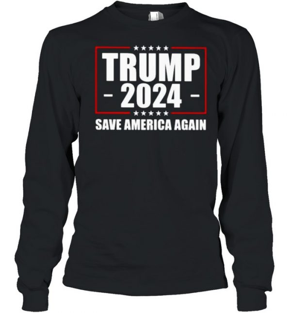 Trump 2021 save america again star  Long Sleeved T-shirt