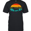 Vintage Sunset Retro Style Pine Tree Pet Dog Basset Hound  Classic Men's T-shirt