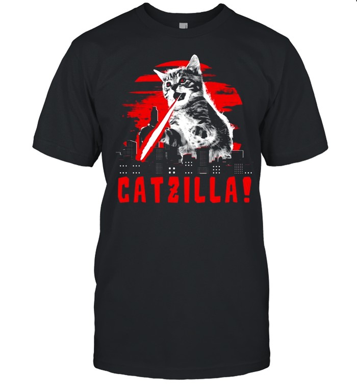 Beware Catzilla Laser Cat Lover T-shirt