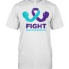 Fight Suicide Prevention Awareness Purple and Teal ribbon T-Shirt Classic Men's T-shirt
