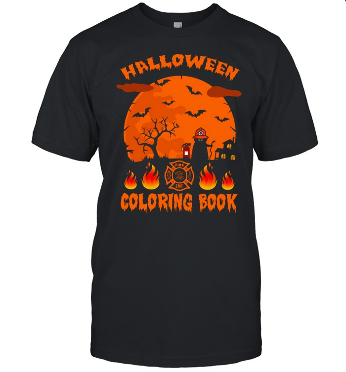 Halloween coloring book fire emt shirt