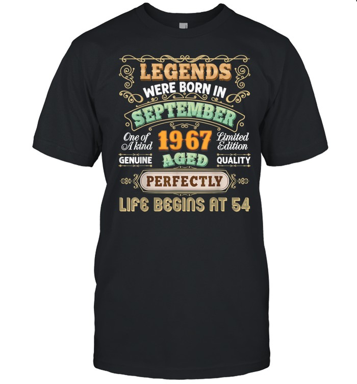 Legends Were Born In September 1967 54th Birthday 54 Vintage Shirt