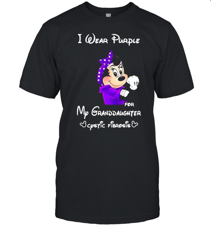 Mickey I Wear Purple For My Granddaughter Cystic Fibrosis T-shirt