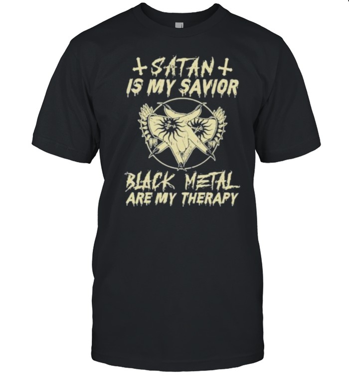 Satan Is My Savior Black Metal Are My Therapy Shirt Classic Men's T-shirt