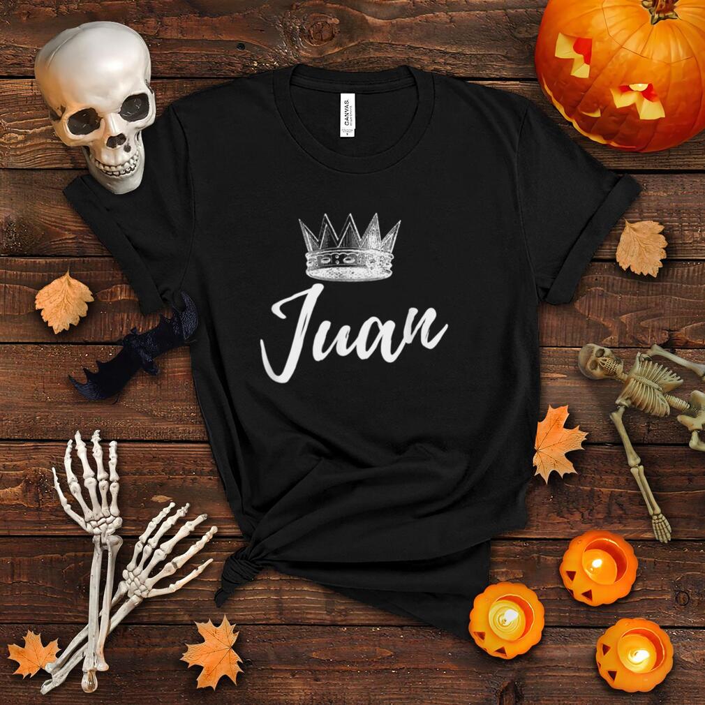 First Name Juan Text Apparel Crown White Text T Shirt