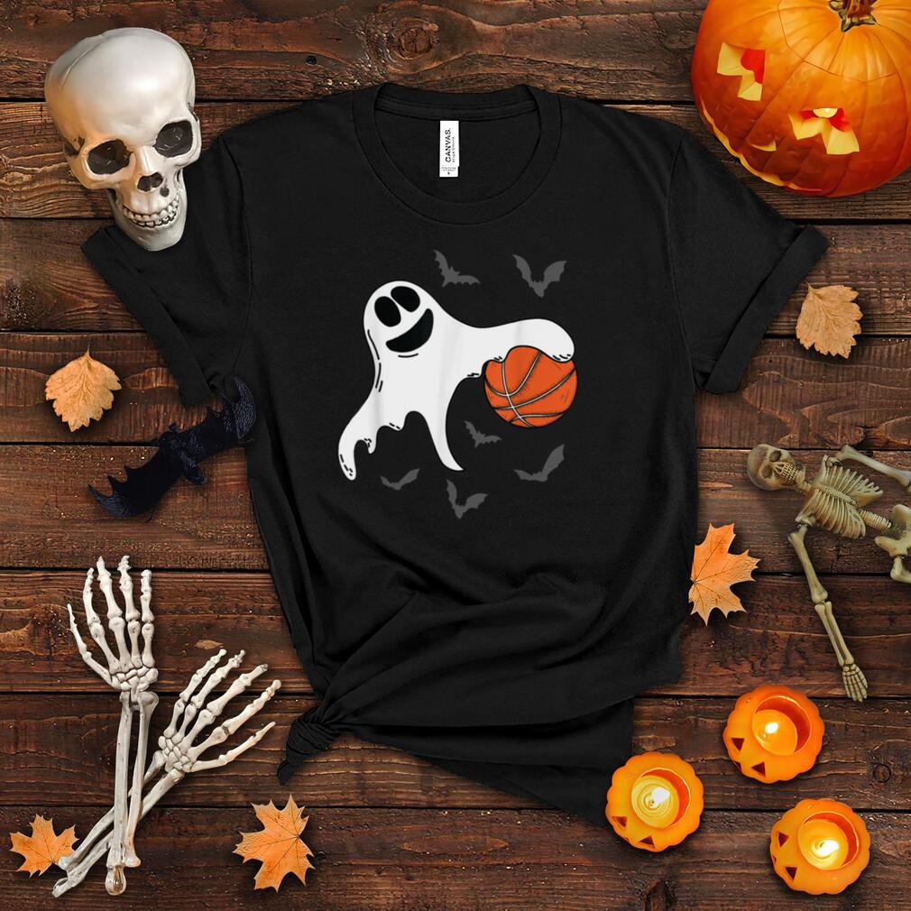 Ghost Playing Basketball Lazy DIY Halloween Costume Sport T Shirt