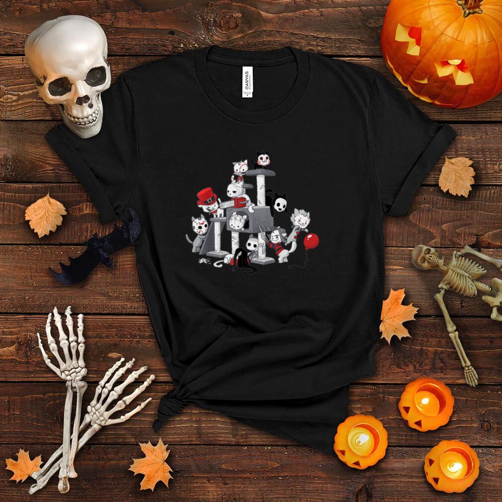 Halloween Funny Cute Cat Horror Movie T Shirt