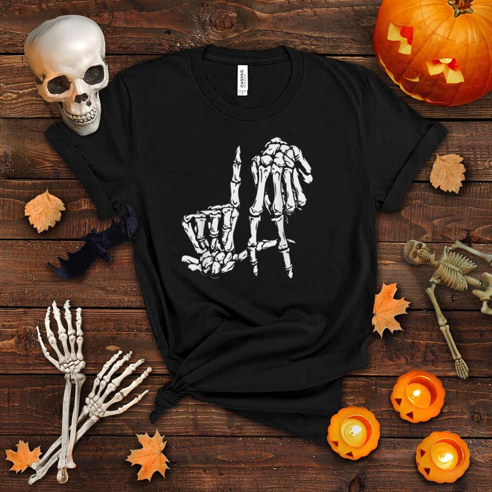 La Hand Sign Lazy DIY Halloween Costume Skeleton Los Angeles T Shirt