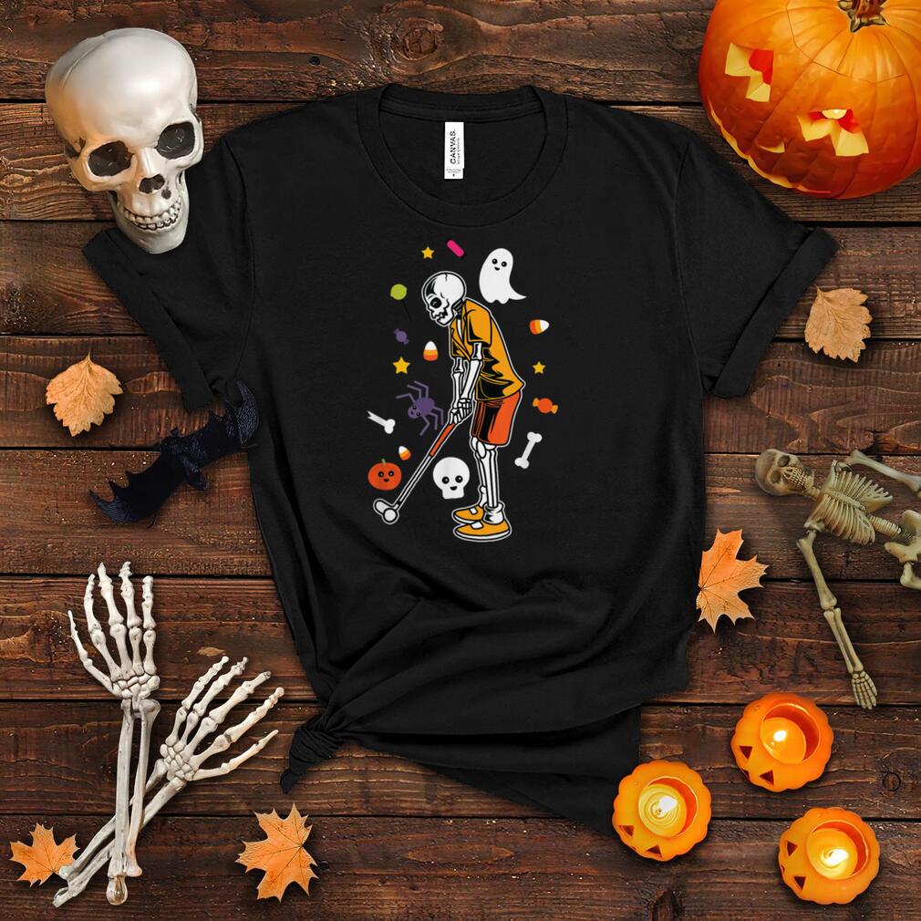Skeleton Golfing Lazy DIY Halloween Costume Sport T Shirt