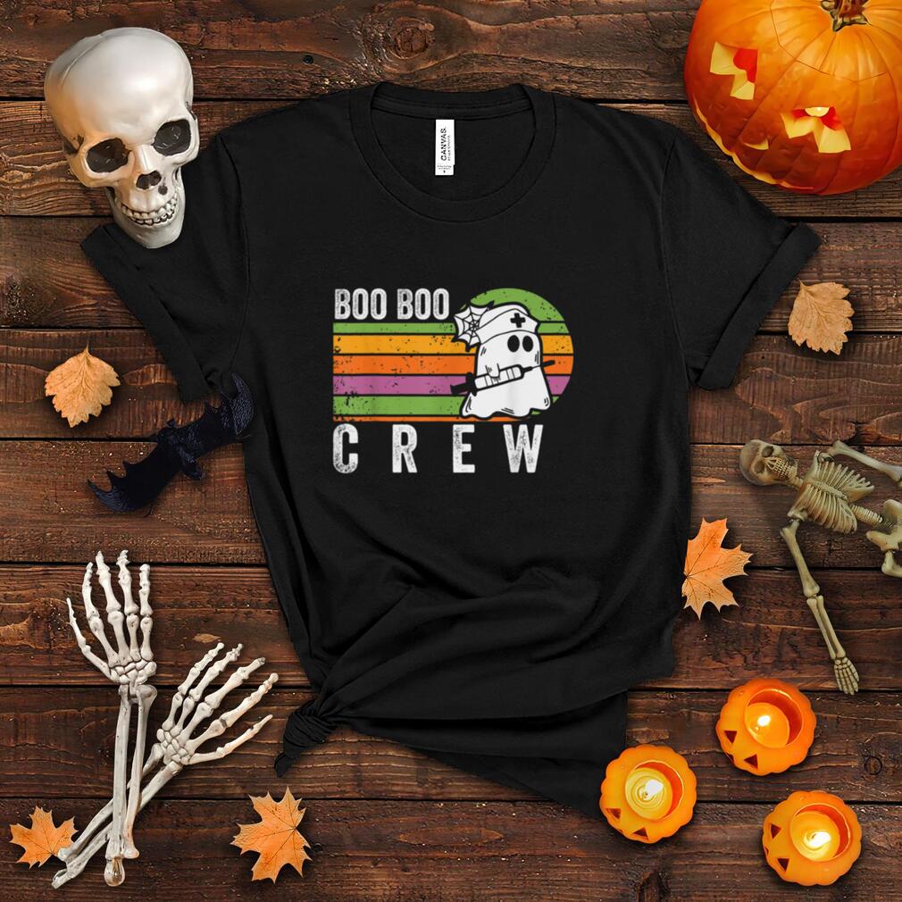 Boo Boo Crew Nurse Retro Vintage Halloween Nurses RN Ghost T Shirt
