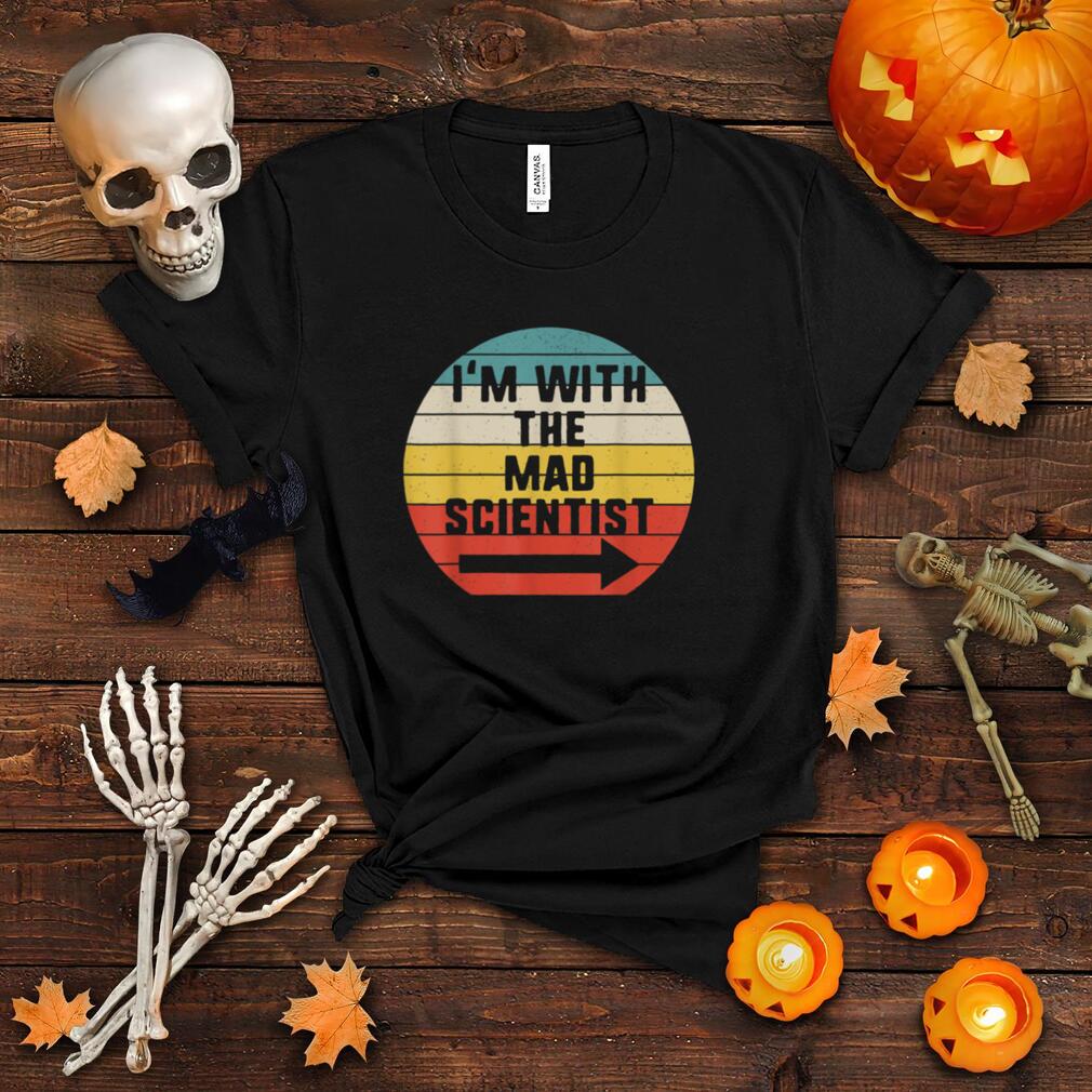 I'm With Mad Scientist Halloween Matching Couple Costume Vin T Shirt