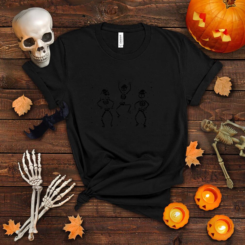 Santa Skeleton Party Dancing Skeleton Scary Season Halloween T Shirt