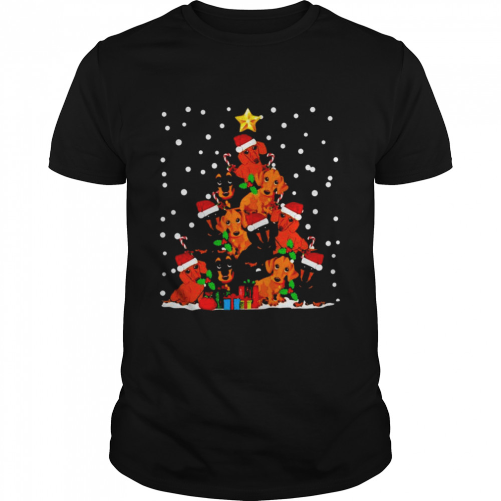 Dachshund Christmas tree shirt
