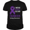 I Wear Purple for My Grandpa Epilepsy Awareness Grandpa Dad Shirt Classic Men's T-shirt
