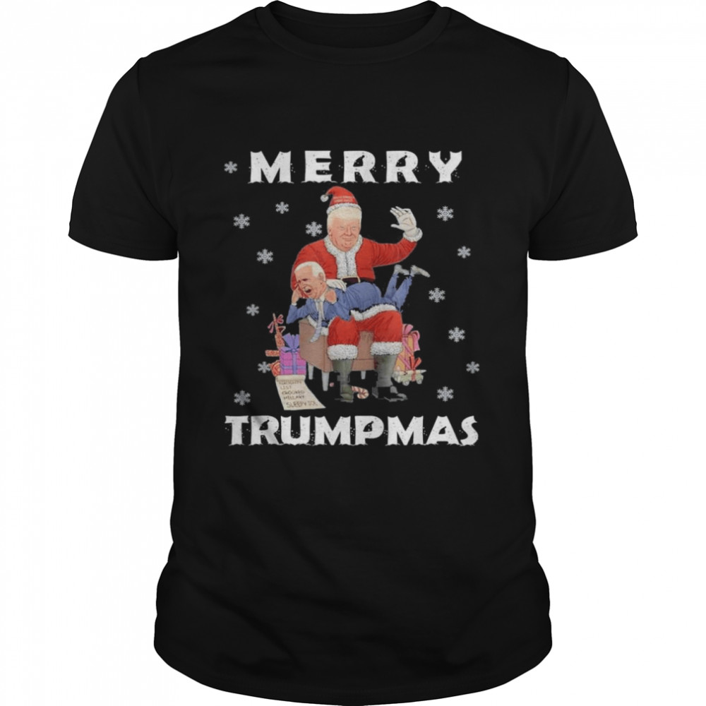 Santa Trump Hit Biden Merry Trumpmas Christmas Pajama T-Shirt