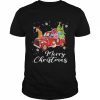 Whippet Riding Red Truck Merry Christmas Shirt Classic Men's T-shirt