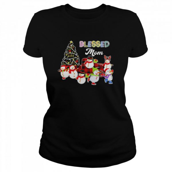 Christmas Snowman Blessed Mom Christmas Sweater Shirt Classic Women's T-shirt