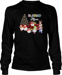 Christmas Snowman Blessed Mom Christmas Sweater Shirt Long Sleeved T-shirt