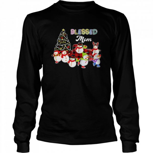 Christmas Snowman Blessed Mom Christmas Sweater Shirt Long Sleeved T-shirt