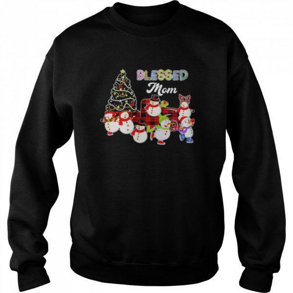 Christmas Snowman Blessed Mom Christmas Sweater Shirt Unisex Sweatshirt