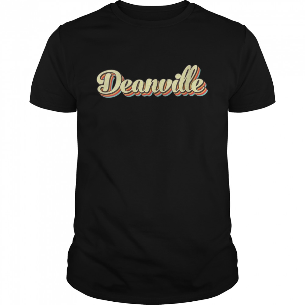 Deanville Retro Art Baseball Font Vintage Shirt