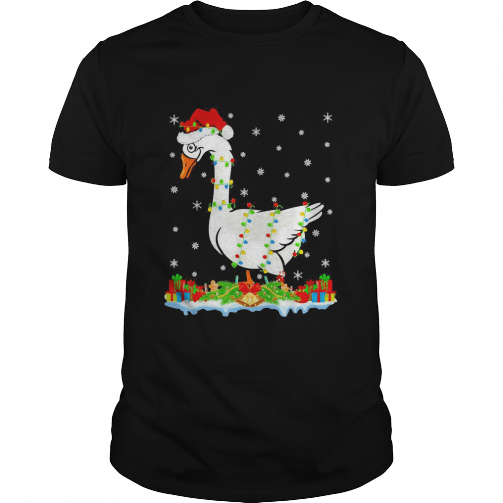 Goose Family Matching Santa Hat Goose Christmas Shirt Classic Men's T-shirt
