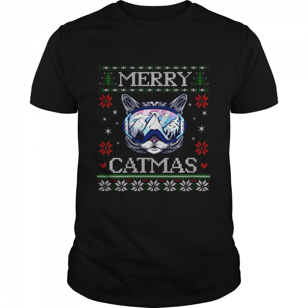 Merry Catmas Ugly Christmas Cat Shirt