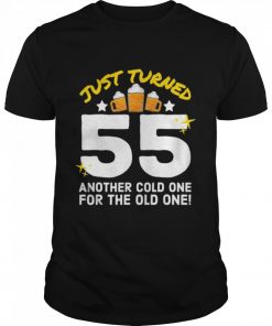 Just Turned 55 Cold One For The Old One 55th Birthday Beer  Classic Men's T-shirt
