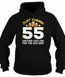 Just Turned 55 Cold One For The Old One 55th Birthday Beer  Unisex Hoodie
