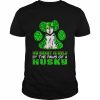 St Patrick’s Day My Heart Is Held By The Paws Of A Husky Shirt Classic Men's T-shirt