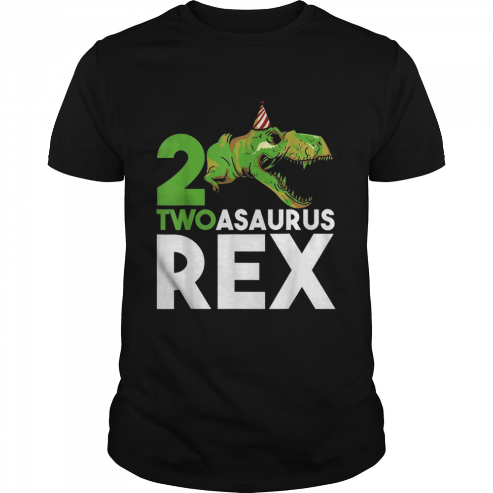 Twoasaurus Old Rex Ein Jahr alt 2 Geburtstag Shirt