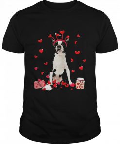 Valentine’s Day Sweet Headband Black Boston Terrier Dog Shirt Classic Men's T-shirt