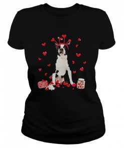 Valentine’s Day Sweet Headband Black Boston Terrier Dog Shirt Classic Women's T-shirt