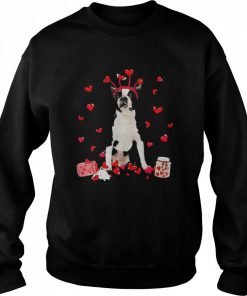 Valentine’s Day Sweet Headband Black Boston Terrier Dog Shirt Unisex Sweatshirt
