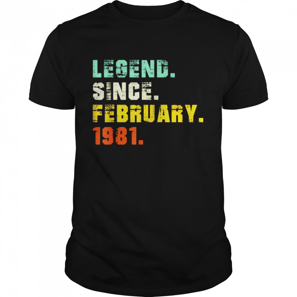Vintage Legend Since February 1981 41st Birthday Shirt