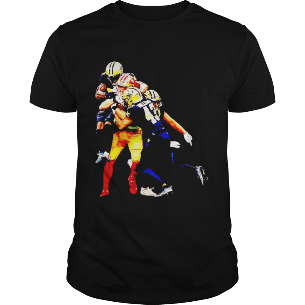 49ers’ George Kittle on the catch Saints shirt