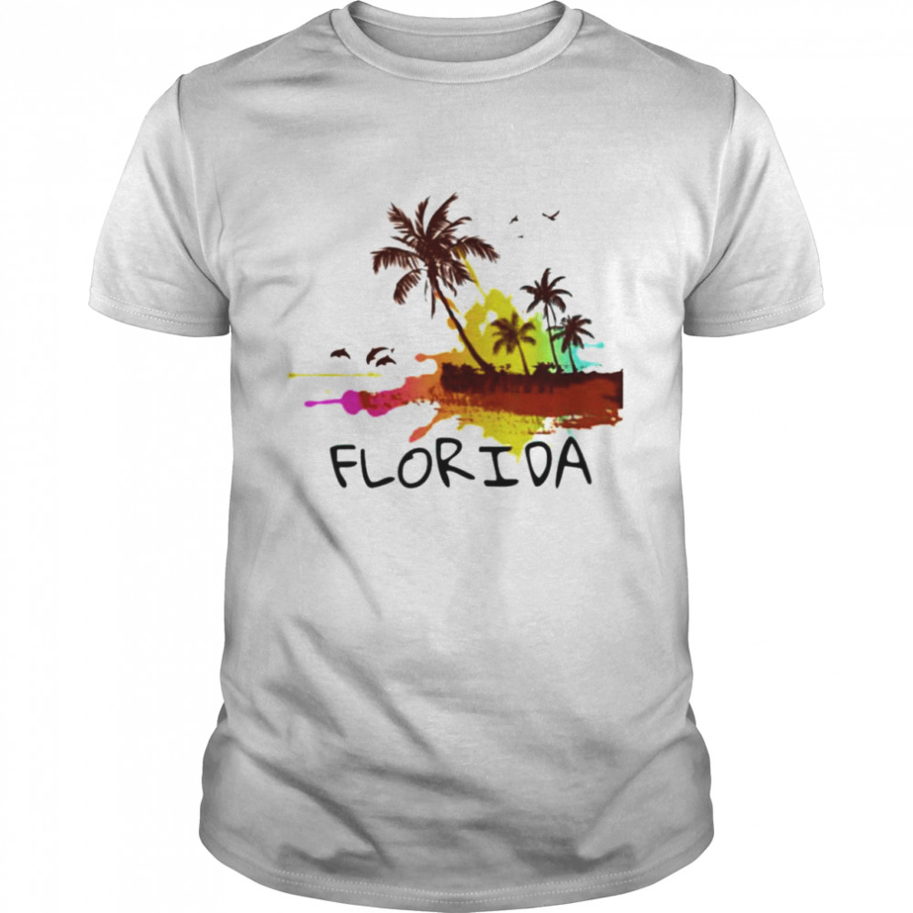 Florida beach colorful art shirt