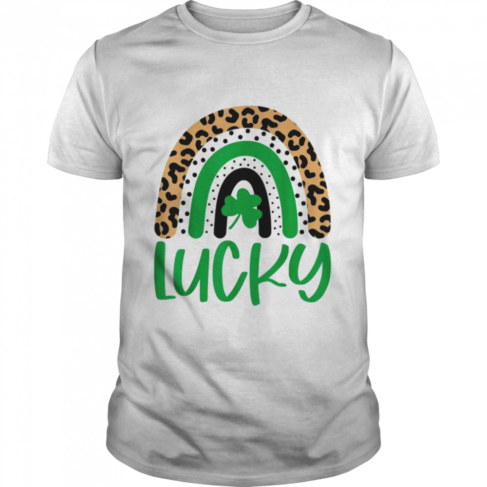 Lucky Shamrock St Patrick’s Day Rainbow Leopard Irish Shirt Classic Men's T-shirt