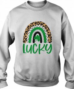 Lucky Shamrock St Patrick’s Day Rainbow Leopard Irish Shirt Unisex Sweatshirt