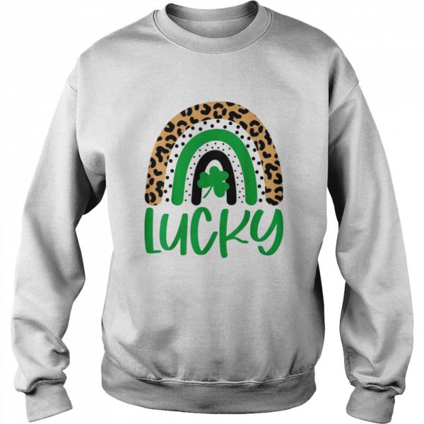 Lucky Shamrock St Patrick’s Day Rainbow Leopard Irish Shirt Unisex Sweatshirt