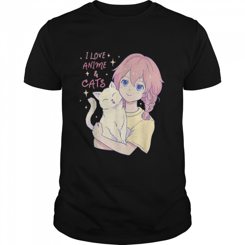 I Love Anime and Cats for cats and animals Shirt
