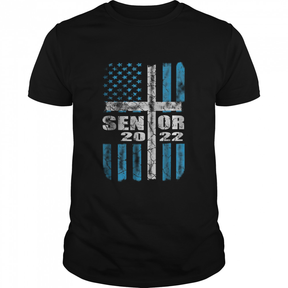 Senior Class of 2022 Graduate Christian Graduation USA Flag T-Shirt