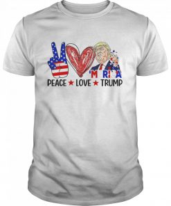 4th Of July Peace Love Trump Merica Usa Flag Patriotic T-Shirt Classic Men's T-shirt