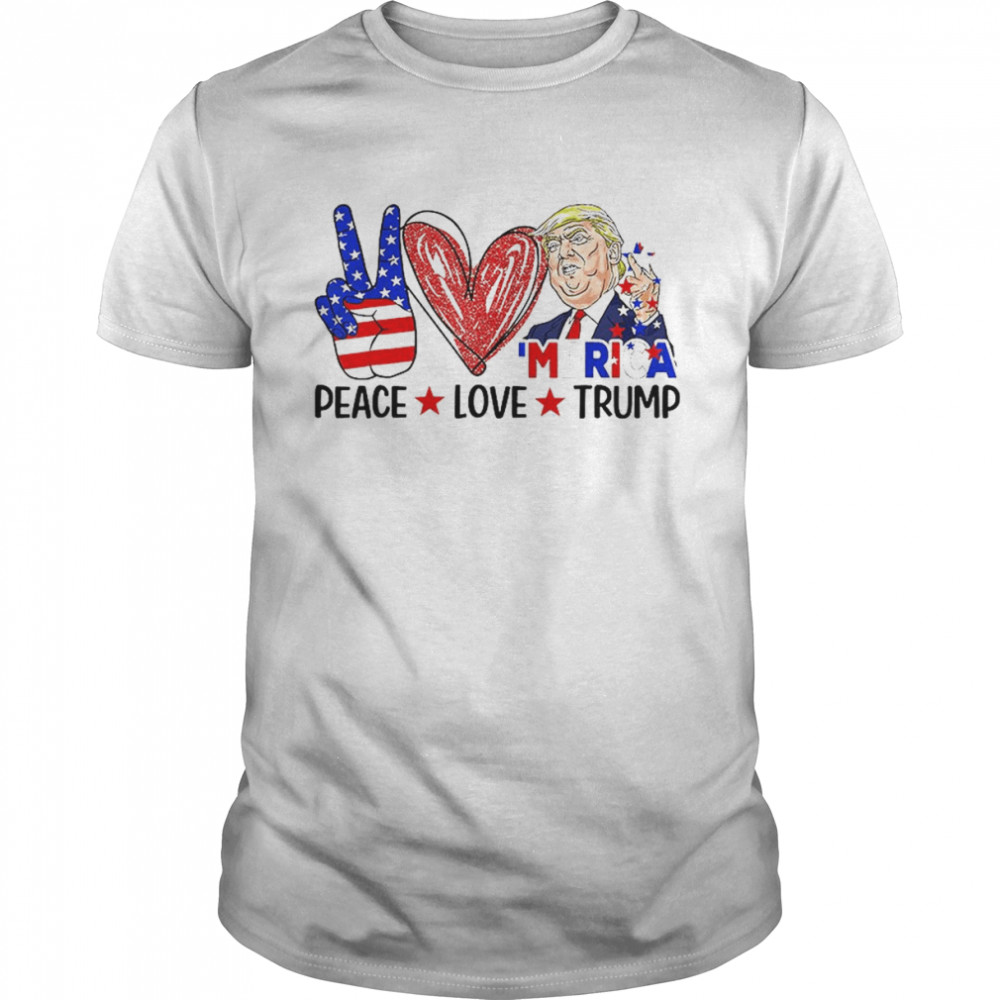 4th Of July Peace Love Trump Merica Usa Flag Patriotic T-Shirt Classic Men's T-shirt