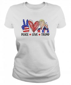 4th Of July Peace Love Trump Merica Usa Flag Patriotic T-Shirt Classic Women's T-shirt