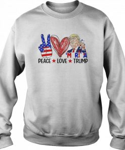 4th Of July Peace Love Trump Merica Usa Flag Patriotic T-Shirt Unisex Sweatshirt