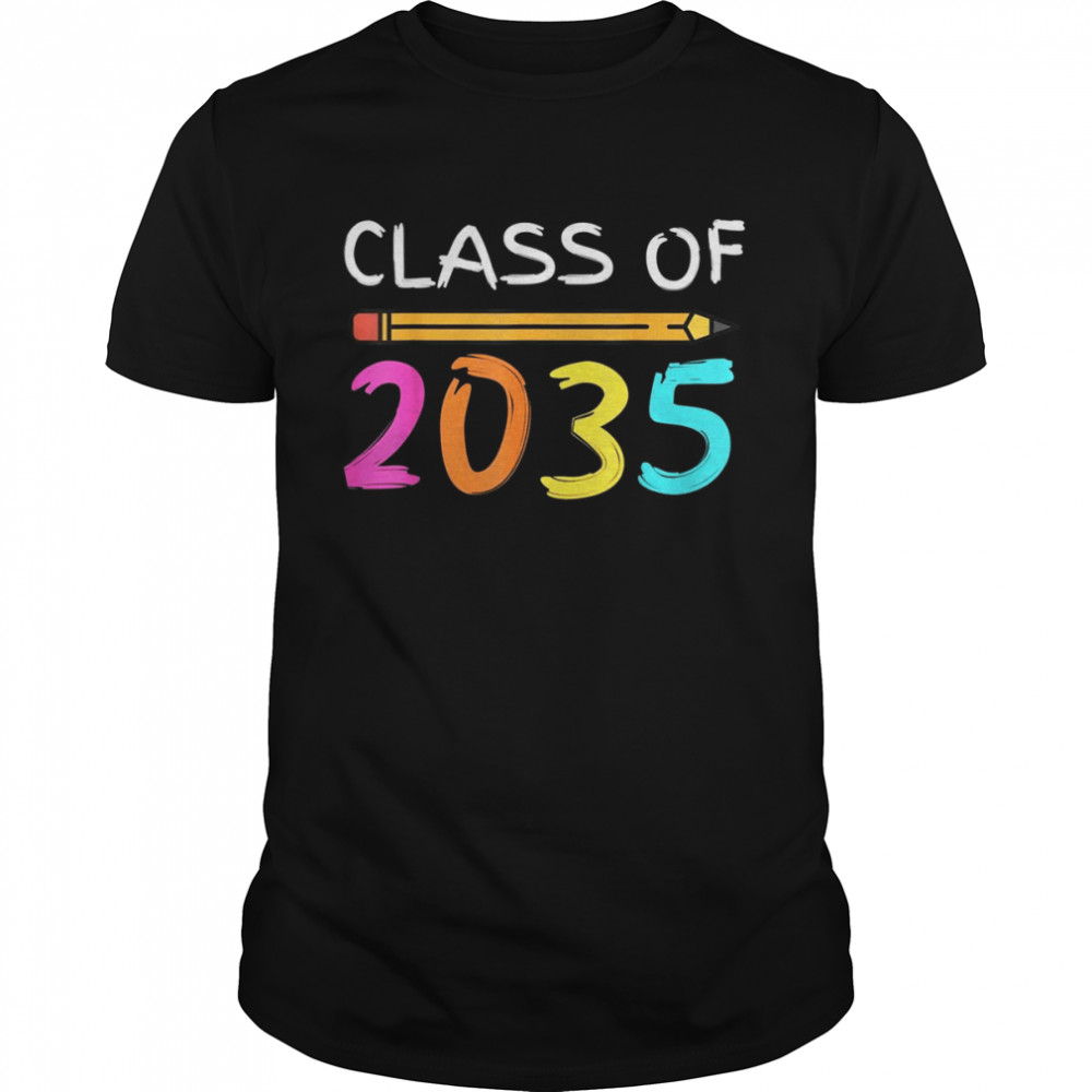 Class of 2035 Grow With Me Shirt Back School Colors Pencil Shirt
