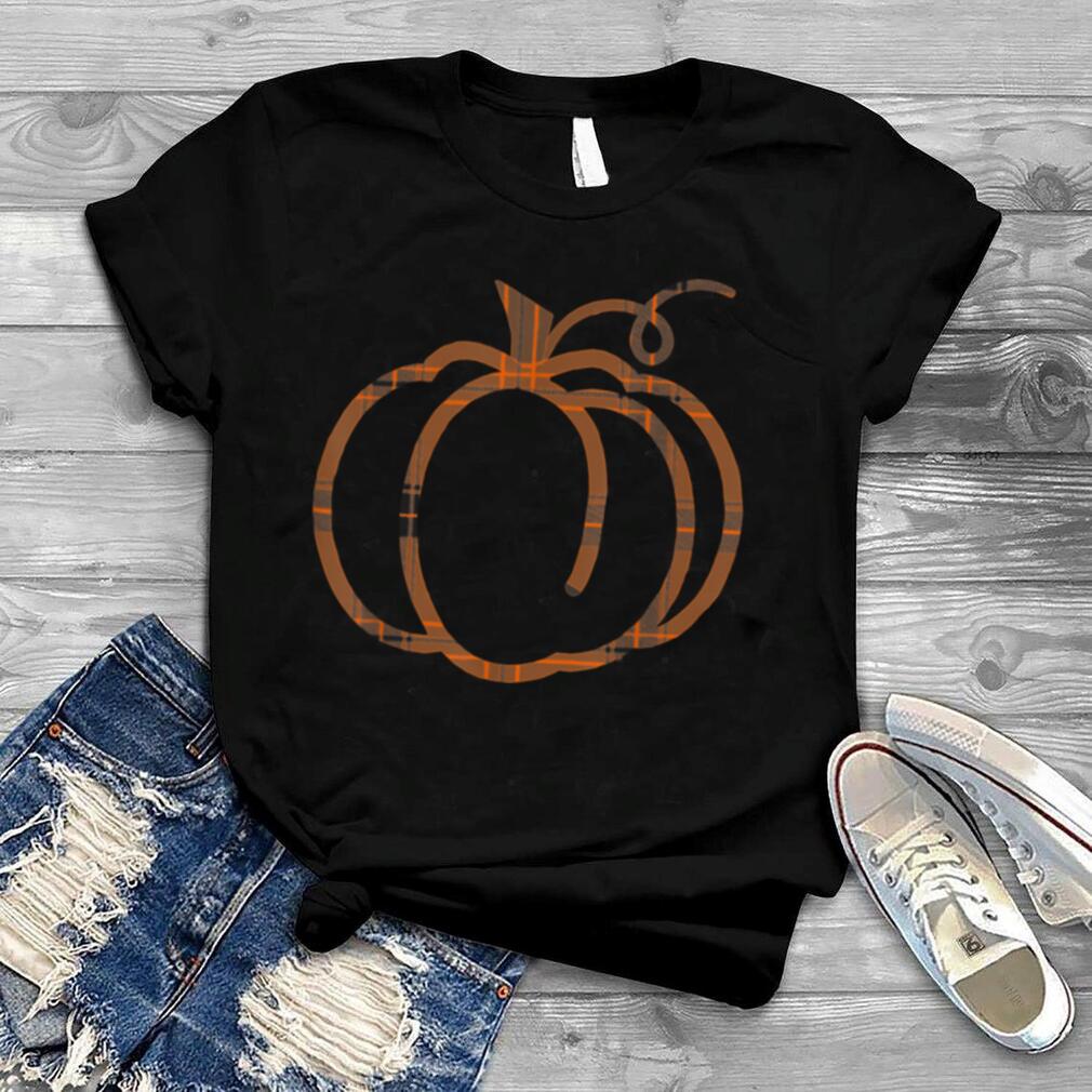 Fall Pumpkin Cute Thanksgiving Autumn Buffalo Plaid Pumpkin T Shirt