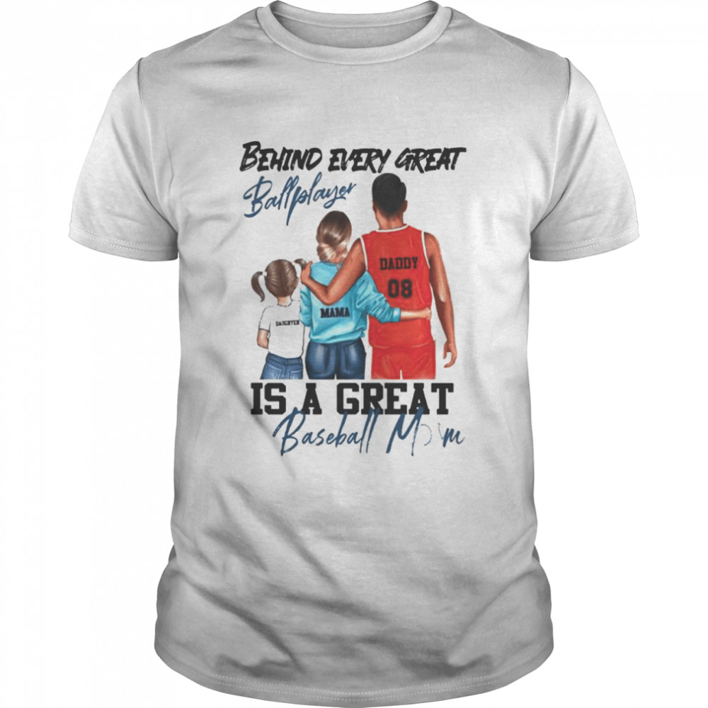 Behind every great ball player is a great baseball mom  Classic Men's T-shirt
