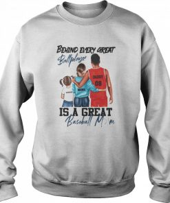 Behind every great ball player is a great baseball mom  Unisex Sweatshirt